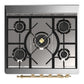 Ilve UM30QNR3SSG Ilve Um30Qnr3Ssg Majestic Iii 30 Inch Dual Fuel Range With 5 Black Brass Burners, Dual Function Burner Up To 25,000 Btu (Natural Gas, Solid Door, Stainless Steel, Brass)