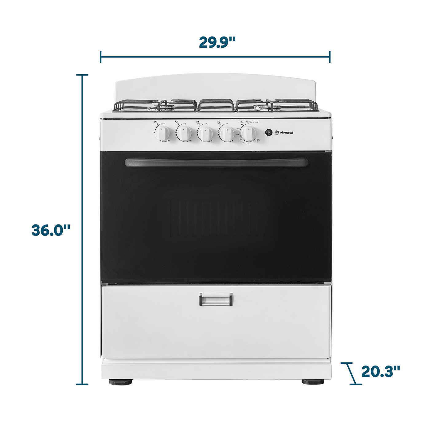 Element Appliance EEGR3A4MCCW Element Electronics 4.0 Cu. Ft. 30", 4-Burner Gas Range (Eegr3A4Mccw)