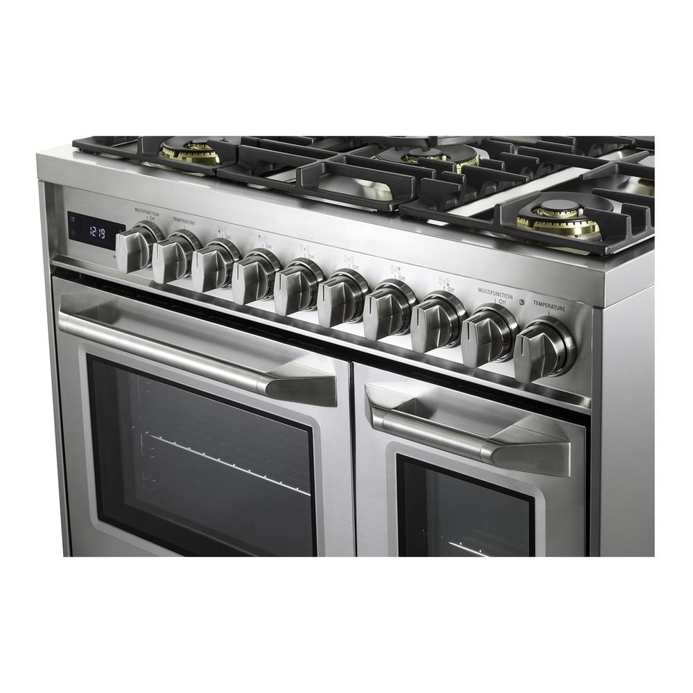 Verona VUFSGE365DSS Verona Vufsge365Dss 36 Inch Ultima Collection Double Oven Dual Fuel Range With 5 Brass Burners, 4.1 Cu. Ft. Total Oven Capacity