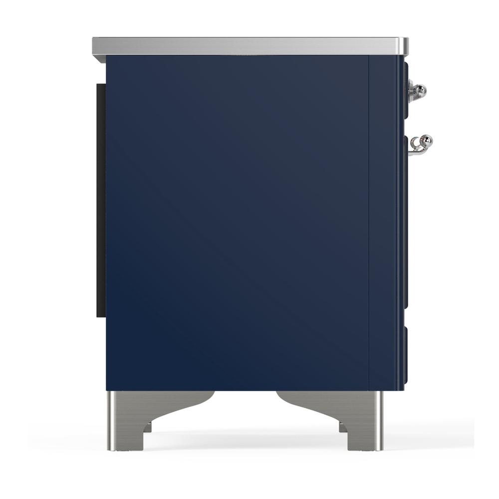 Ilve UMDIB40NR3MBC Ilve Umdib40Nr3Mbc Majestic Iii 40 Inch Induction Range With 6 Elements, 3.82 Cu. Ft. Total Oven Capacity (Triple Glass Door, Midnight Blue, Chrome)