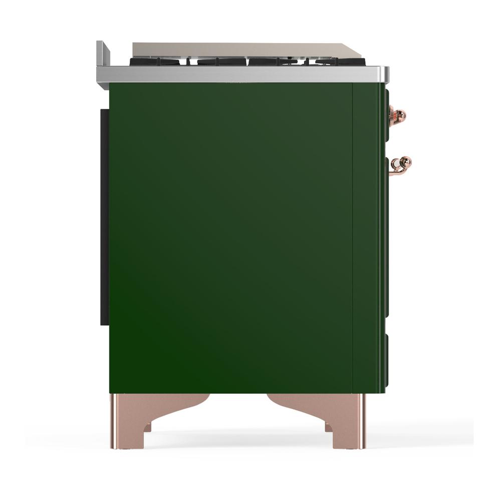 Ilve UM60FSNR3EGP Ilve Um60Fsnr3Egp Majestic Iii 60 Inch Dual Fuel Range With 7 Burners, Griddle And French Top, Dual Function Burner With Up To 25,000 Btu (Natural Gas, Triple Glass Door, Emerald Green, Copper)