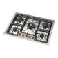 Ilve UHCPT75NSSGLP Ilve Uhcpt75Nssglp Nostalgie Ii 30 Inch Built-In Gas Cooktop With 5 Burners, In Stainless Steel (Liquid Propane, Brass)