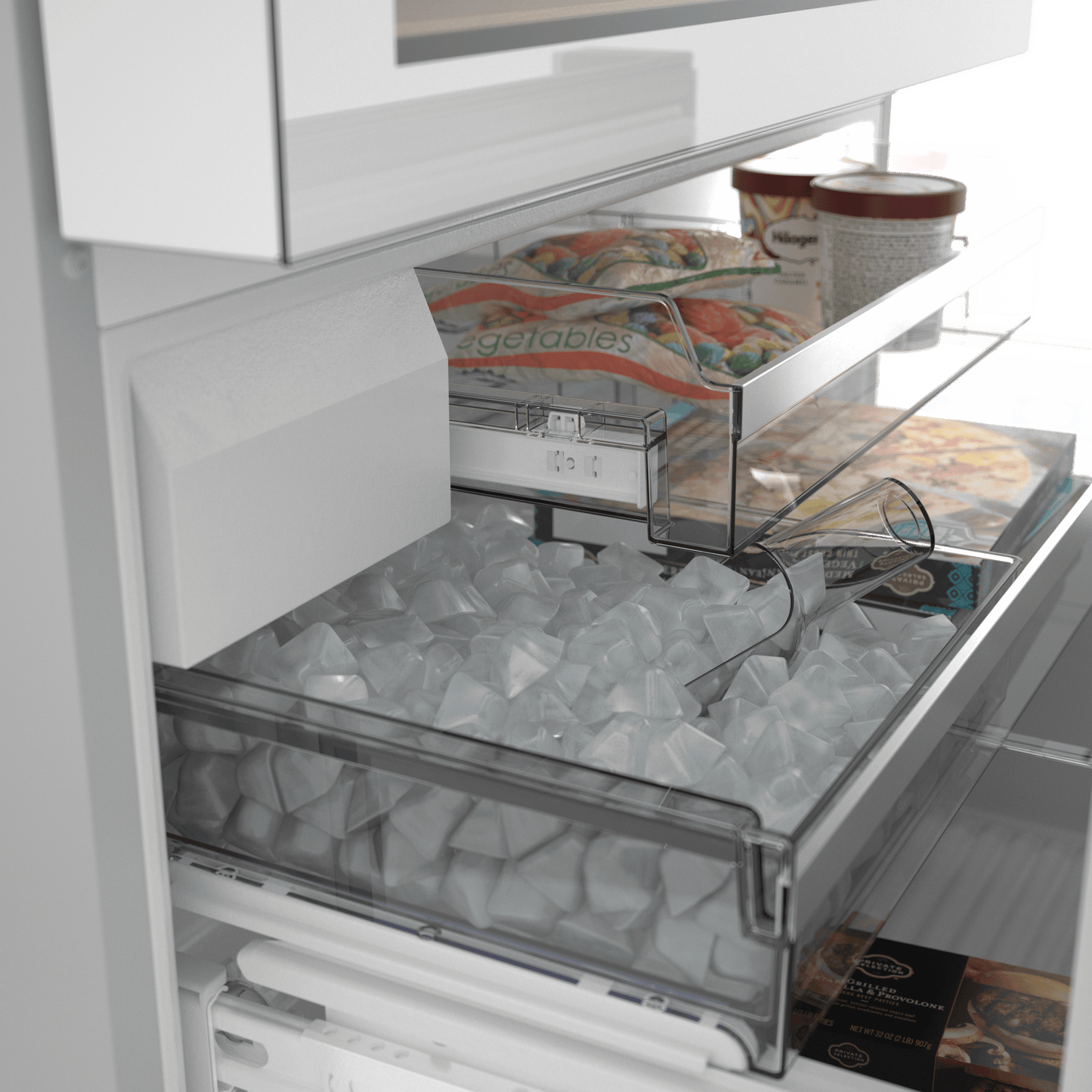 Bosch B36CL84ENW 800 Series, French Door Bottom Mount Refrigerator, Glass Door, 36'', White, Total No Frost