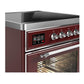 Ilve UMIB30NR3BUC Ilve Umib30Nr3Buc Majestic Iii 30 Inch Induction Range With 4 Elements, 4 Cu. Ft. Oven Capacity (Triple Glass Door, Burgundy, Chrome)