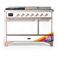 Ilve UM48FSQNR3RAPLP Ilve Um48Fsqnr3Raplp Majestic Iii 48 Inch Dual Fuel Range With 5 Black Brass Burners, Griddle And French Top, Dual Function Burner Up To 25,000 Btu (Liquid Propane, Solid Door, Ral, Copper)