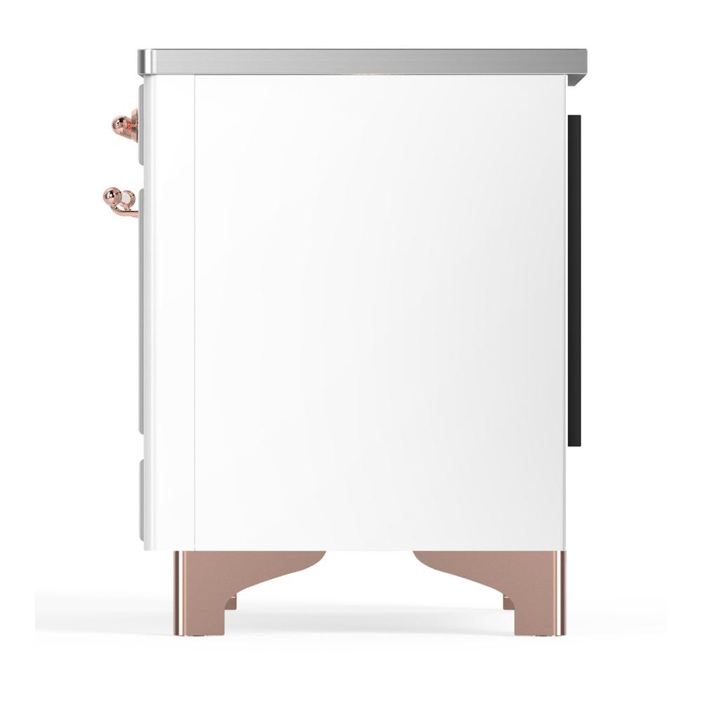 Ilve UMIB36QNR3WHP Ilve Umib36Qnr3Whp Majestic Iii 36 Inch Induction Range With 6 Elements, 3.5 Cu. Ft. Total Oven Capacity (Solid Door, White, Copper)