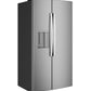 Ge Appliances GZS24NYYFS Ge® 23.6 Cu. Ft. Counter-Depth Side-By-Side Refrigerator With Extra Tall Dispenser And In-Door Icemaker