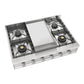 Ilve UHCP36FSSLP Ilve Uhcp36Fsslp Professional Plus Ii 36 Inch Built-In Gas Rangetop With Griddle, In Stainless Steel (Liquid Propane)