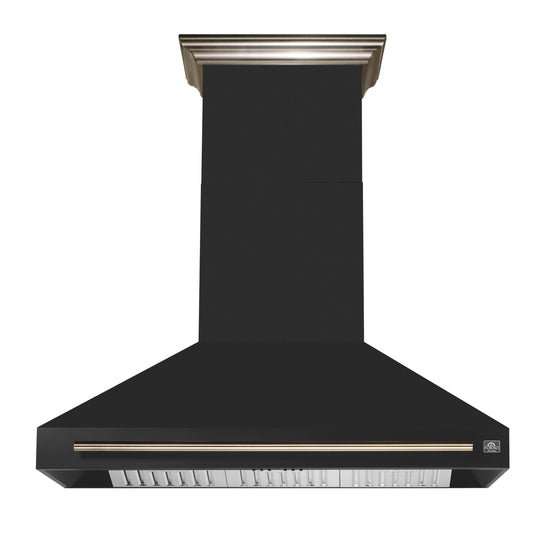 Forno FRHWM509548BLK Forno Aria 48 Inch Wall-Mounted Range Hood In Black