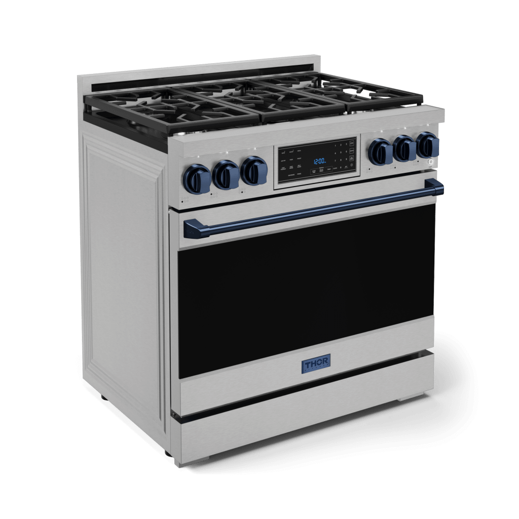 Thor Kitchen RSG36LPBLU 36 Inch Professional Lp Range With Tilt Panel Touch Control In Stainless Steel/Blue Gordon Ramsay Series - Rsg36Lp-Blu