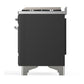Ilve UM48FQNR3MGCLP Ilve Um48Fqnr3Mgclp Majestic Iii 48 Inch Dual Fuel Range With 8 Burners And Griddle, Dual Function Burner Up To 25,000 Btu (Liquid Propane, Solid Door, Graphite Matte, Chrome)