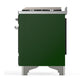 Ilve UM48FQNR3EGC Ilve Um48Fqnr3Egc Majestic Iii 48 Inch Dual Fuel Range With 8 Burners And Griddle, Dual Function Burner Up To 25,000 Btu (Natural Gas, Solid Door, Emerald Green, Chrome)
