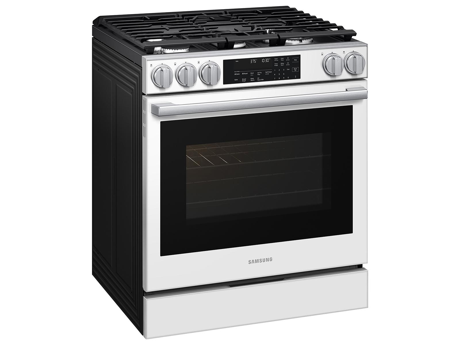 Samsung NSG90H60SW Bespoke Smart Slide-In Gas Range Pro Style Elite Design Illuminated Knobs Air Fry Max