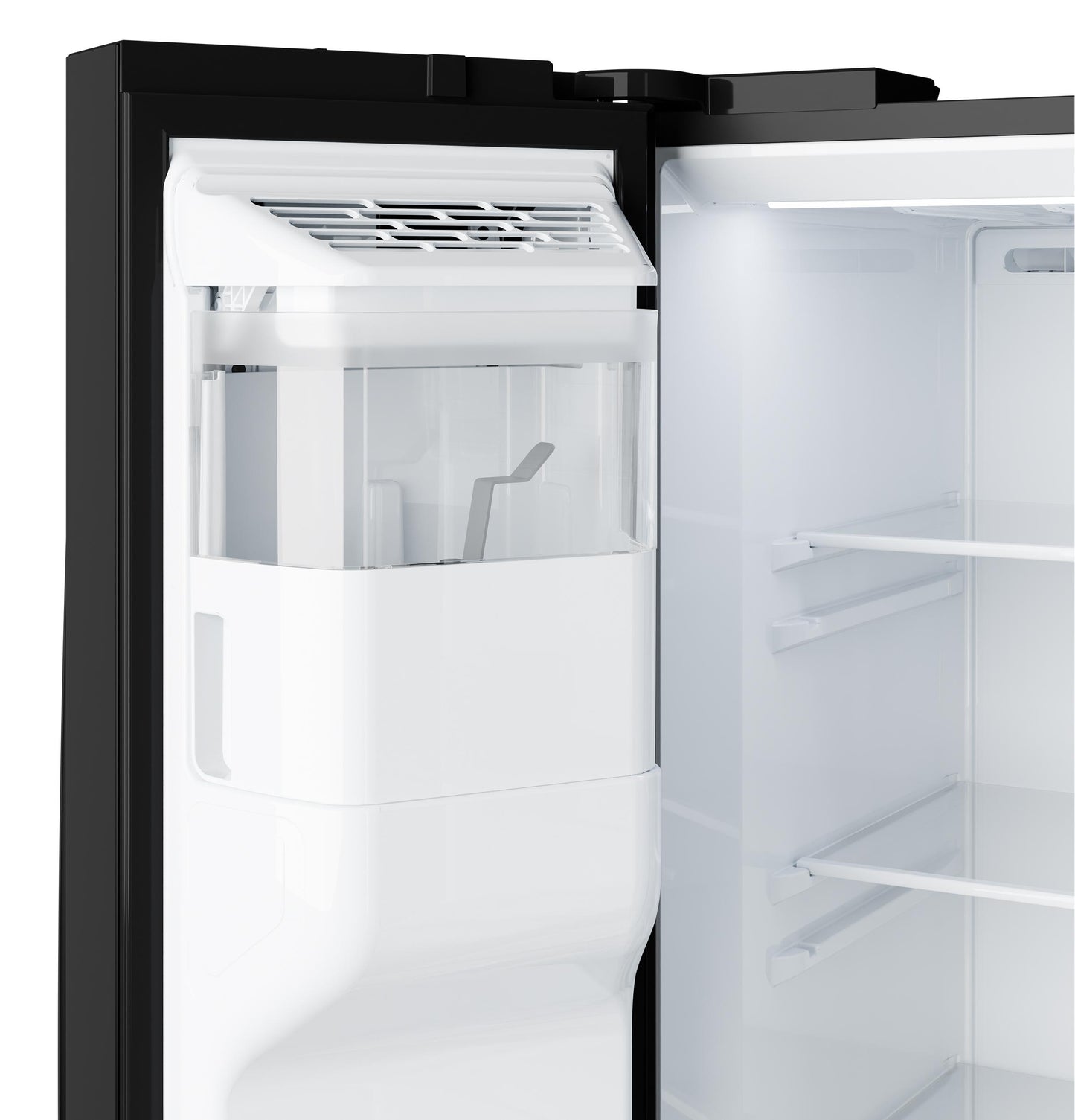 Ge Appliances GZE24NGYBB Ge® Energy Star® 23.6 Cu. Ft. Counter-Depth Side-By-Side Refrigerator With Extra Tall Dispenser And In-Door Icemaker