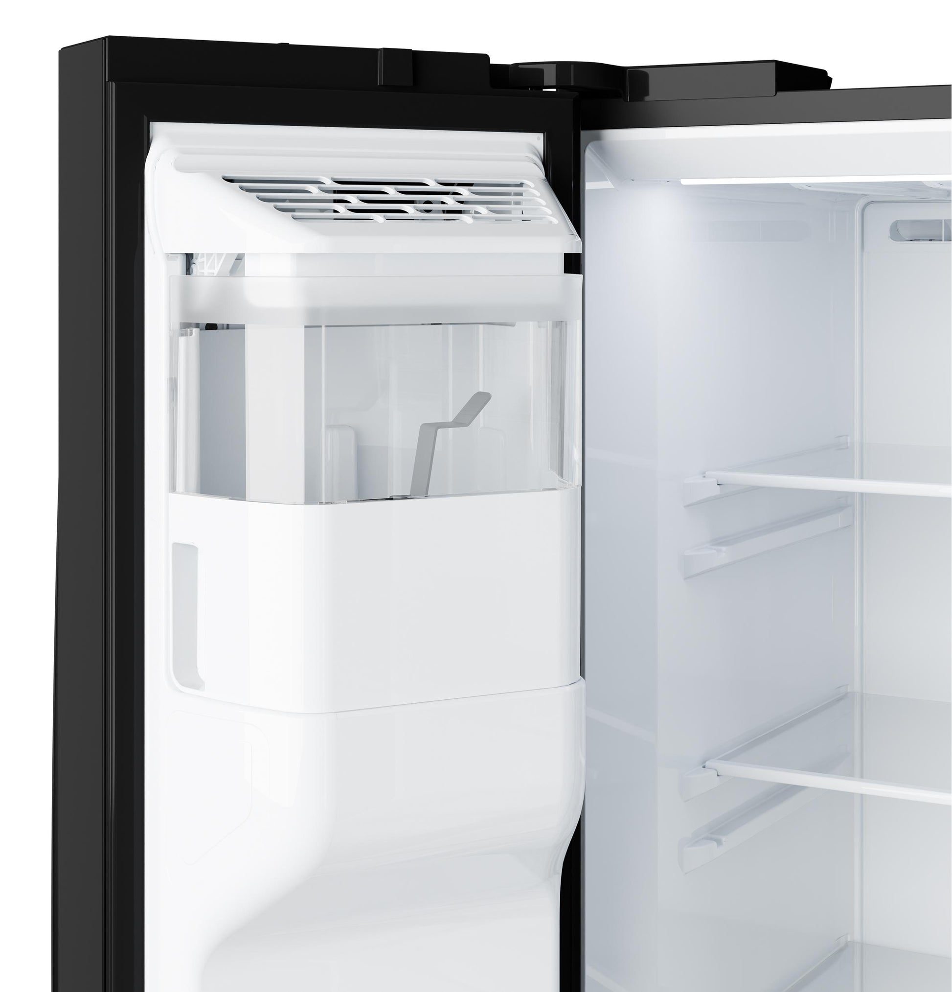 Ge Appliances GZE24NGYBB Ge® Energy Star® 23.6 Cu. Ft. Counter-Depth Side-By-Side Refrigerator With Extra Tall Dispenser And In-Door Icemaker