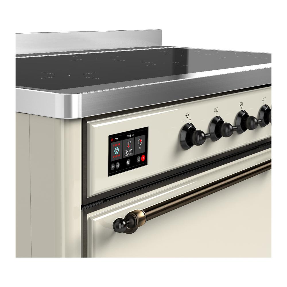 Ilve UMIB48QNR3AWB Ilve Umib48Qnr3Awb Majestic Iii 48 Inch Induction Range With 6 Elements, 5.02 Cu. Ft. Total Oven Capacity (Solid Door, Antique White, Burnished)