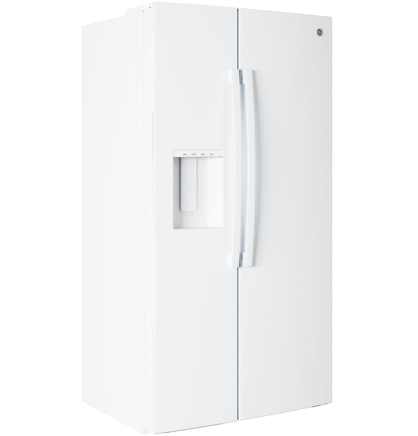 Ge Appliances GZE24NGYWW Ge® Energy Star® 23.6 Cu. Ft. Counter-Depth Side-By-Side Refrigerator With Extra Tall Dispenser And In-Door Icemaker