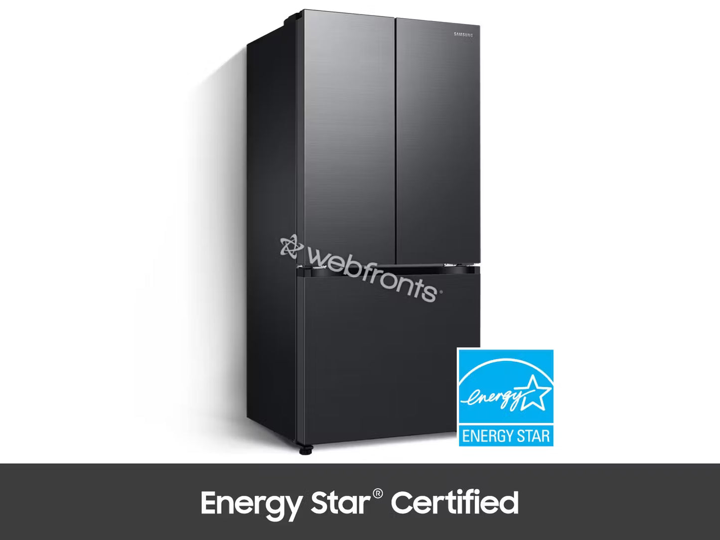 Samsung RF18A5101MT 18 Cu. Ft. Counter Depth 3-Door French Door Refrigerator In Matte Black Steel