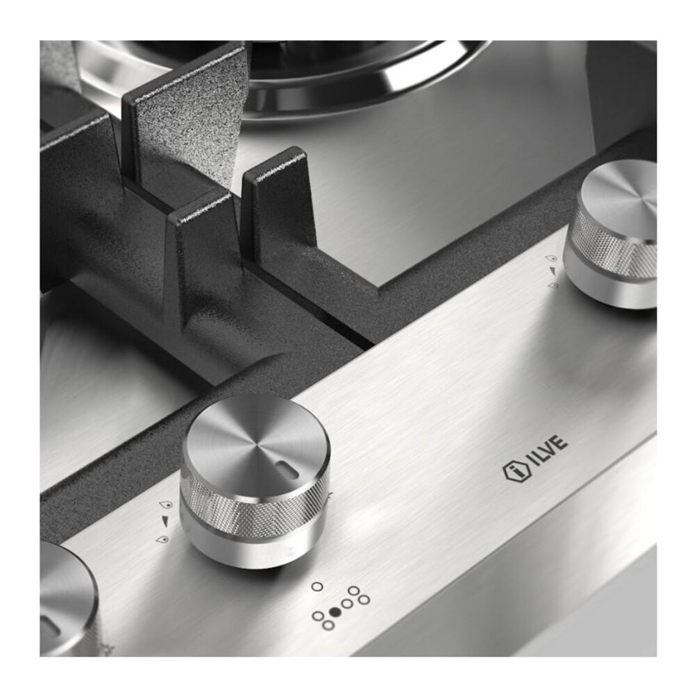 Ilve UHCPT125SSLP Ilve Uhcpt125Sslp Professional Plus Ii 48 Inch Built-In Gas Cooktop With Total Black Brass Burners, In Stainless Steel (6 Sealed Burners, Liquid Propane)