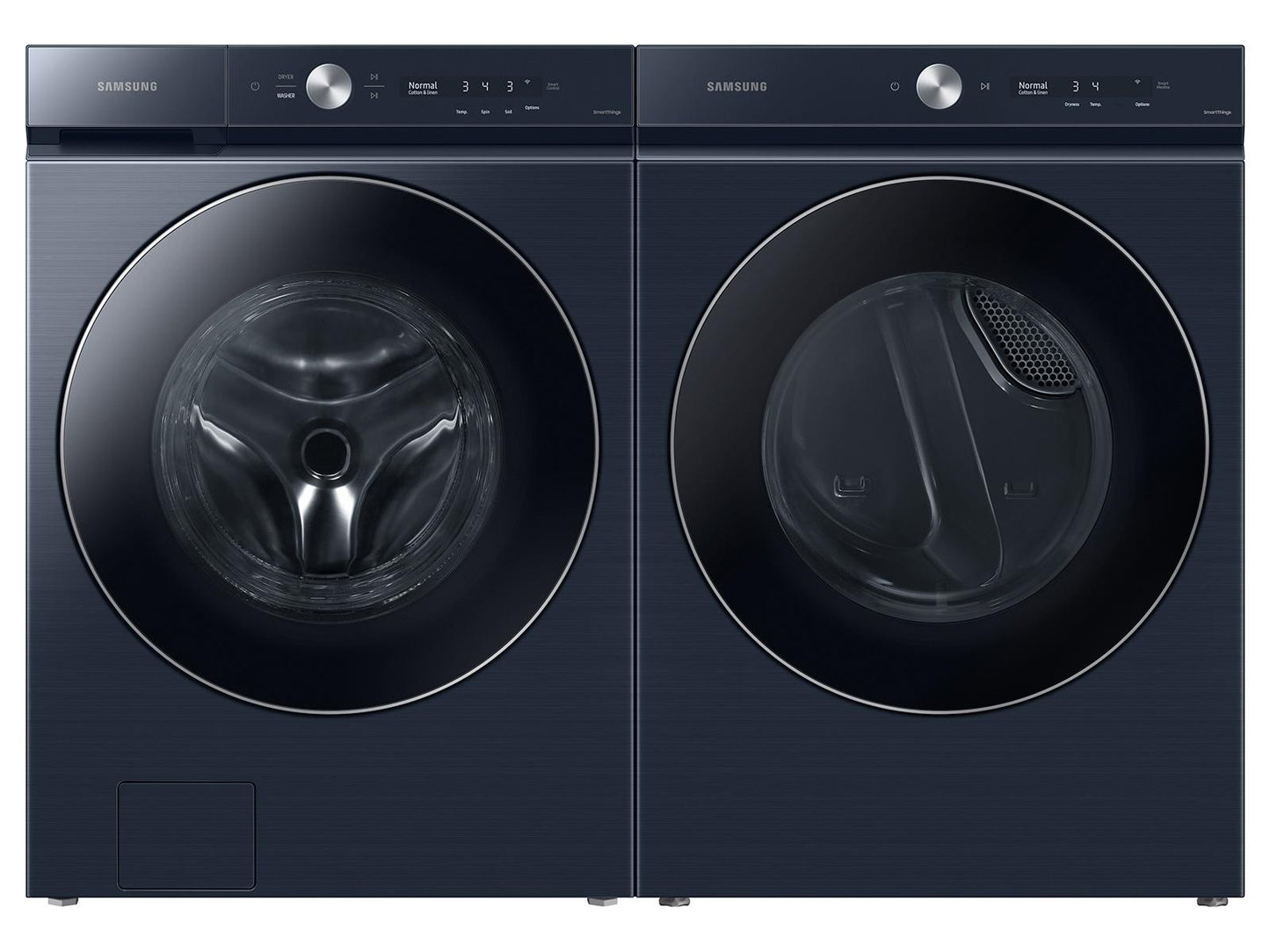 Samsung F1657832568289 Bespoke Ultra Capacity Ai Front Load Washer And Gas Dryer In Brushed Navy
