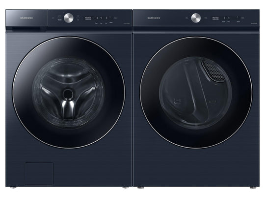 Samsung F1657832568289 Bespoke Ultra Capacity Ai Front Load Washer And Gas Dryer In Brushed Navy