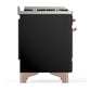 Ilve UM60FNR3BKP Ilve Um60Fnr3Bkp Majestic Iii 60 Inch Dual Fuel Range With 9 Burners And Griddle, Dual Function Burner Up To 25,000 Btu (Natural Gas, Triple Glass Door, Glossy Black, Copper)