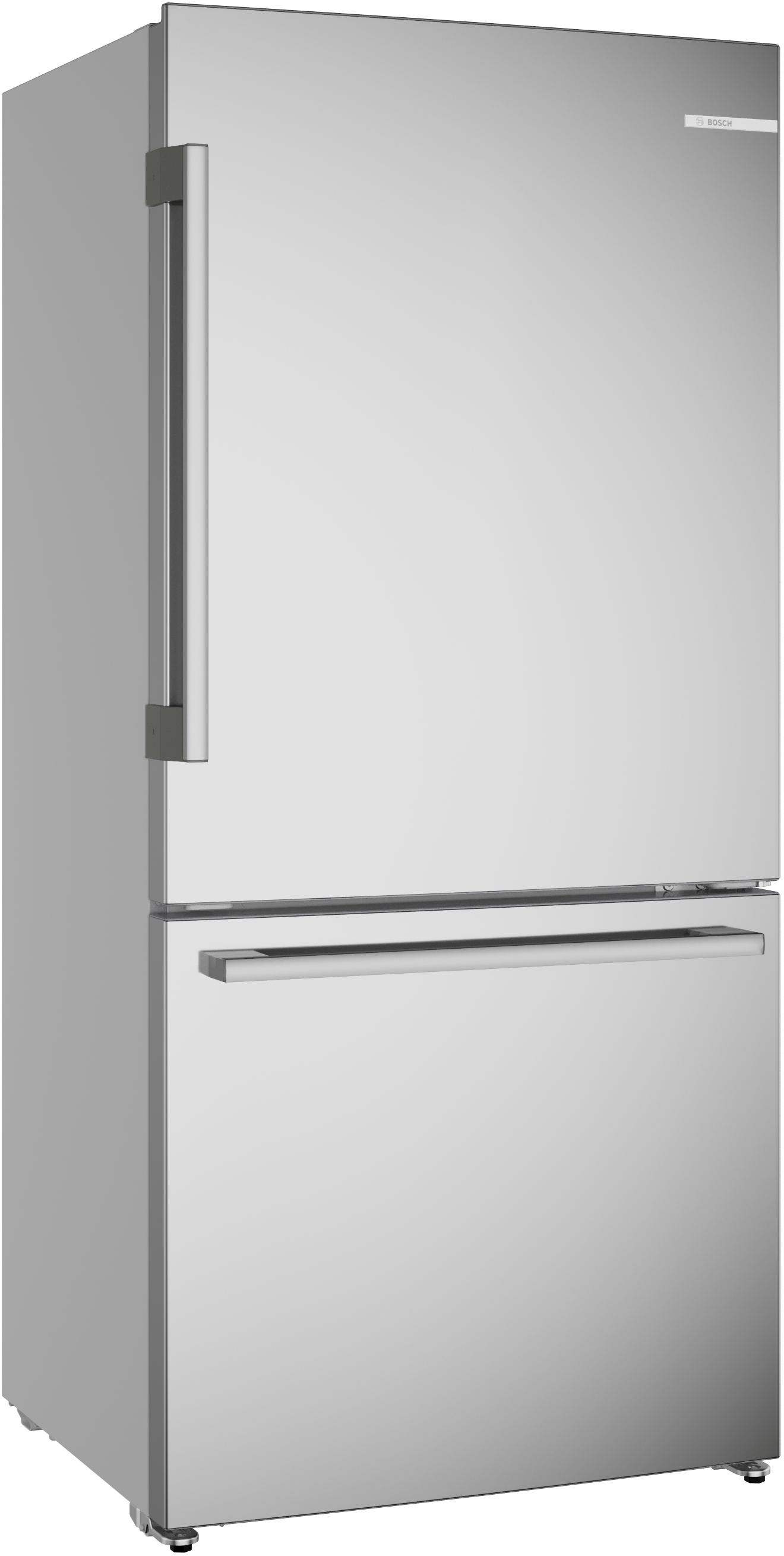 Bosch B33CM10SNS 100 Series, Free-Standing Fridge-Freezer With Freezer At Bottom, Brushed Steel (With Anti-Fingerprint), Total No Frost