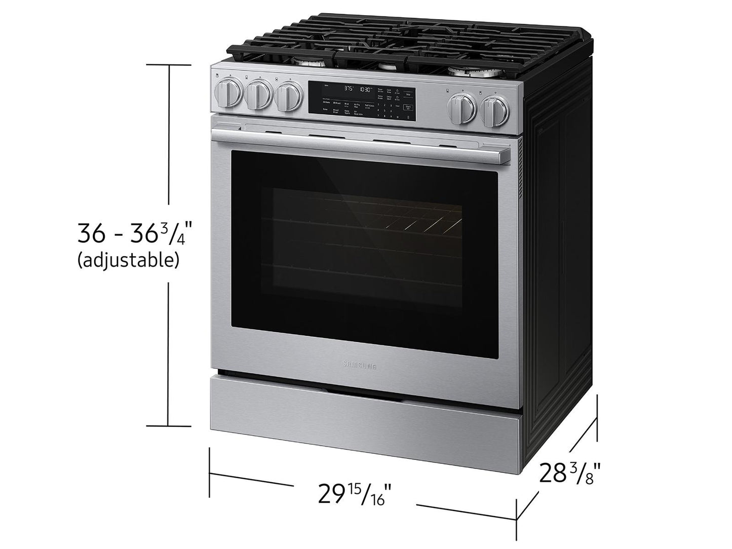 Samsung NSG90H60SR Bespoke Smart Slide-In Gas Range Pro Style Elite Design Illuminated Knobs Air Fry Max