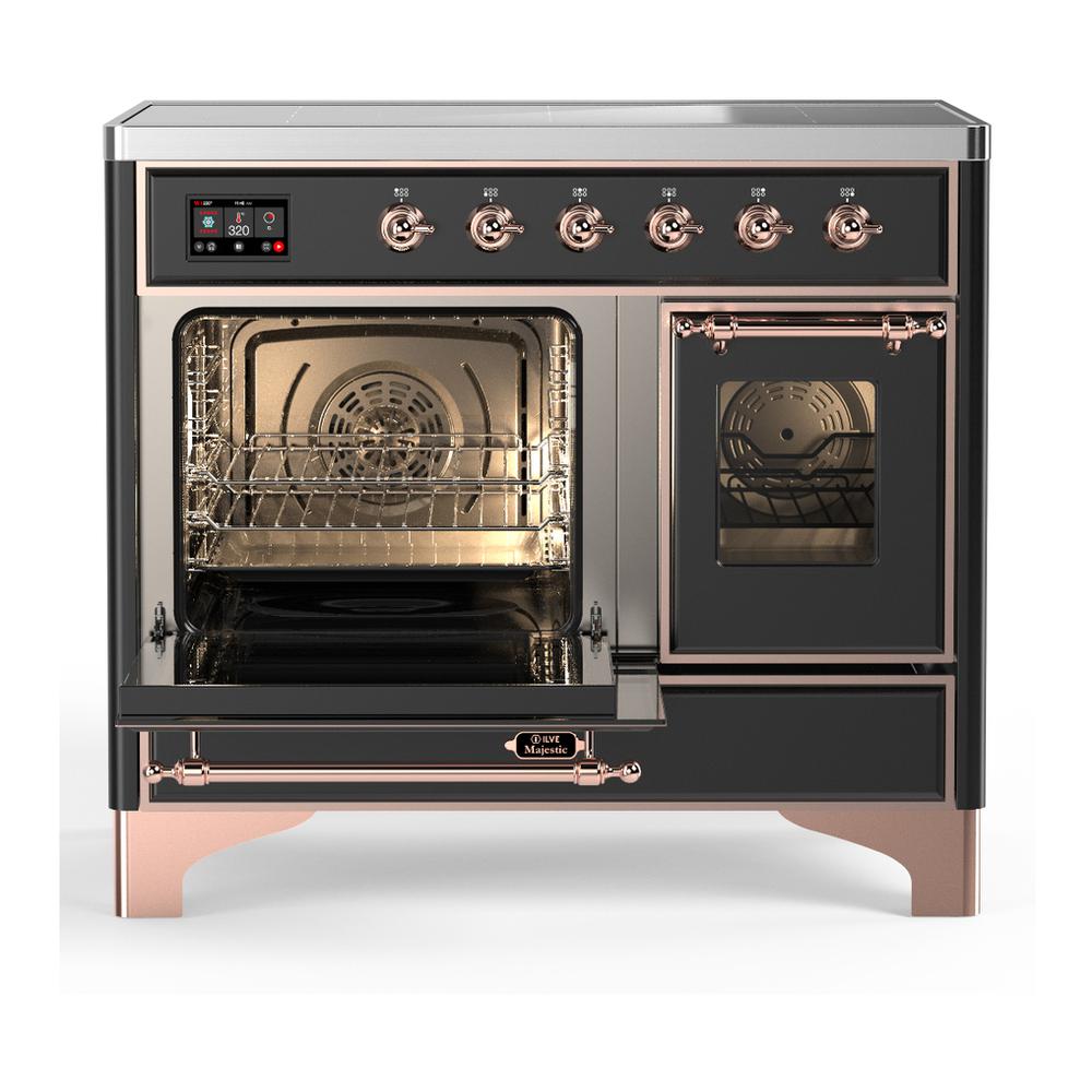 Ilve UMDIB40NR3MGP Ilve Umdib40Nr3Mgp Majestic Iii 40 Inch Induction Range With 6 Elements, 3.82 Cu. Ft. Total Oven Capacity (Triple Glass Door, Graphite Matte, Copper)