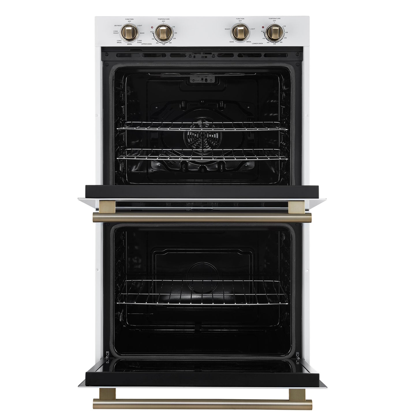 Forno FBOEL132430WHT Forno Vomero 30-Inch Double Wall Oven, White, 10 Cu.Ft Total Capacity, 7100W Convection, Mechanical Controls, Manuel Steam Clean
