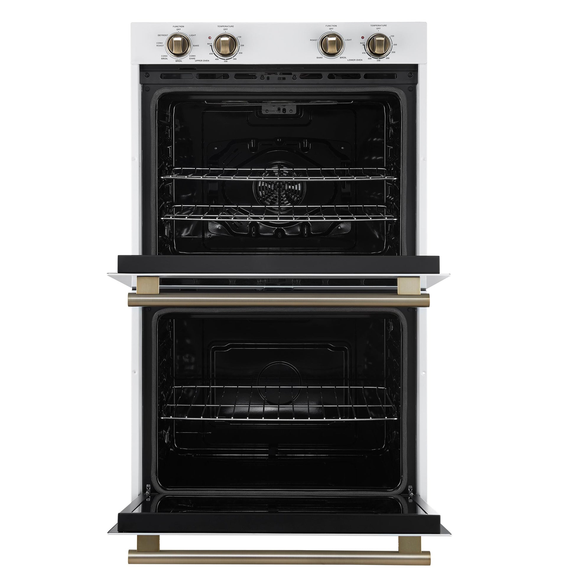 Forno FBOEL132430WHT Forno Vomero 30-Inch Double Wall Oven, White, 10 Cu.Ft Total Capacity, 7100W Convection, Mechanical Controls, Manuel Steam Clean