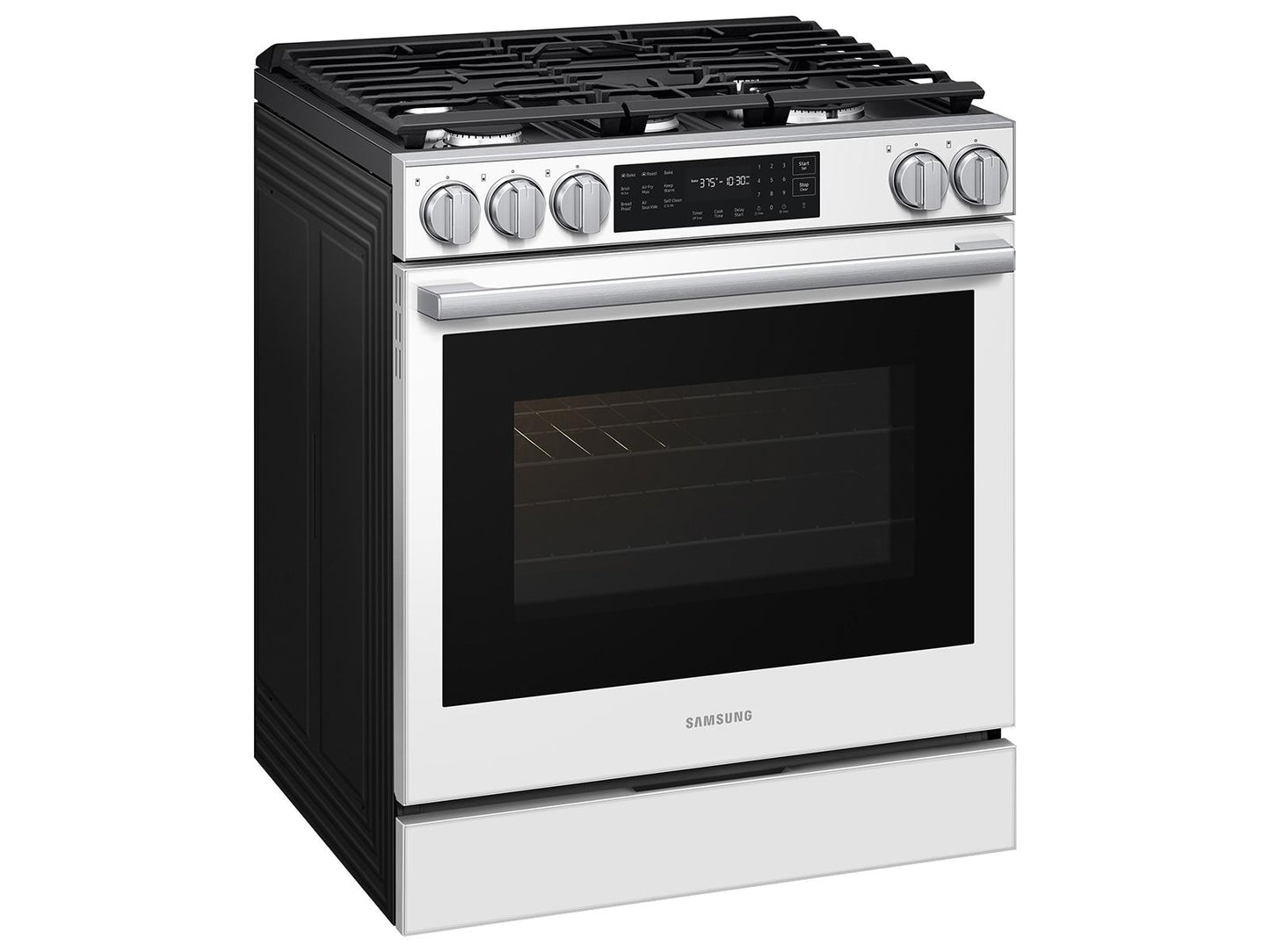 Samsung NSG80H60SW Bespoke Smart Slide-In Gas Range Pro Style Design Air Fry Max True Convection