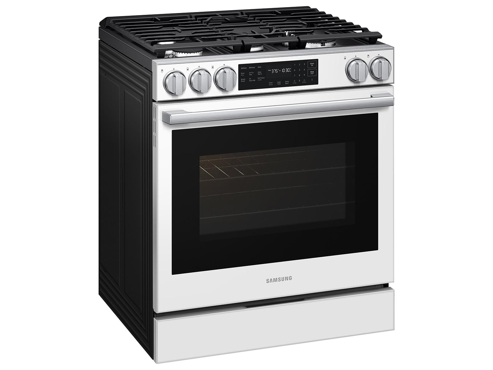 Samsung NSG80H60SW Bespoke Smart Slide-In Gas Range Pro Style Design Air Fry Max True Convection