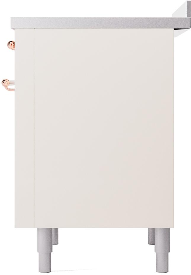 Ilve UPI366NMPAWP Nostalgie Ii 36 Inch Electric Freestanding Range In Antique White With Copper Trim