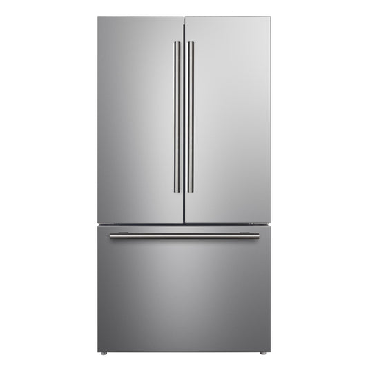 Forno FFFFD178336S Forno Rivello 36 Inch French Door Refrigerator In Stainless Steel, Internal Water Dispenser, Filtered Ice, Adjustable Shelves, Energy Star Certified
