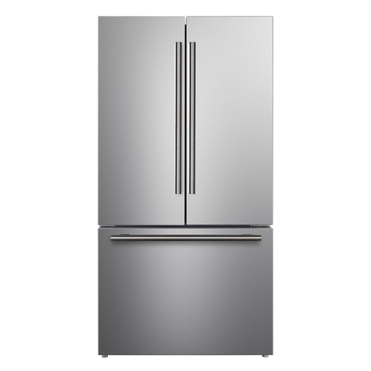 Forno FFFFD178336S Forno Rivello 36 Inch French Door Refrigerator In Stainless Steel, Internal Water Dispenser, Filtered Ice, Adjustable Shelves, Energy Star Certified