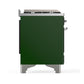 Ilve UMD40FNR3EGCLP Ilve Umd40Fnr3Egclp Majestic Iii 40 Inch Dual Fuel Range With 6 Burners And Griddle, Dual Function Burner Up To 25,000 Btu (Liquid Propane, Triple Glass Door, Emerald Green, Chrome)
