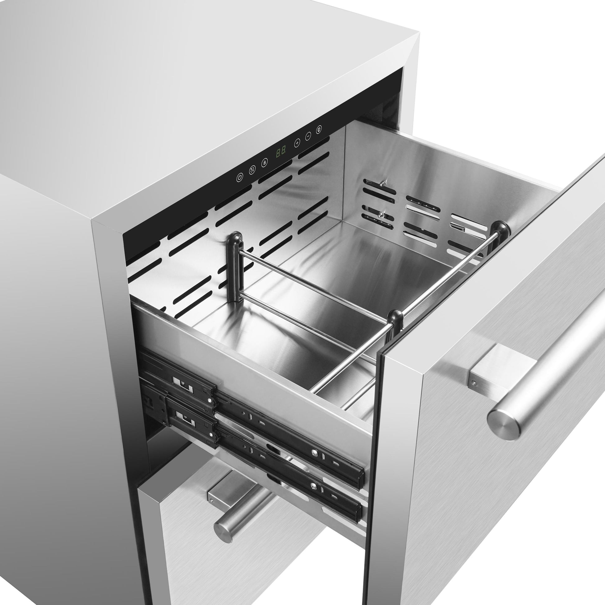 Forno FDROD161124S Forno Como 24-Inch Indoor Outdoor Drawer Refrigerator, 4.87 Cu.Ft, Stainless Steel Interior, Adjustable Shelves, Led Lighting