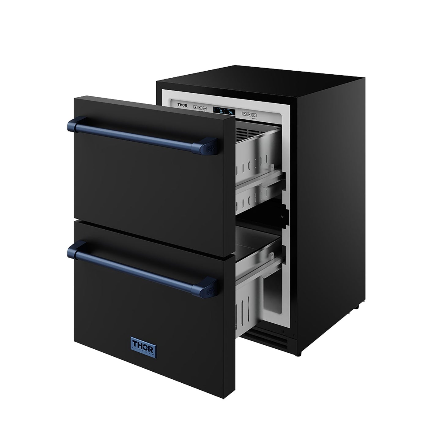 Thor Kitchen RF24UBBLU 24 Inch Undercounter Built-In Or Freestanding Drawer Refrigerator - Black/Blue Gordon Ramsay Series