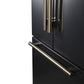 Forno FFFFD178336BLK Forno Rivello 36 Inch French Door Refrigerator In Black With Antique Brass, Internal Water Dispenser, Filtered Ice, Adjustable Shelves, Energy Star Certified