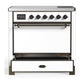 Ilve UMIB36QNR3WHB Ilve Umib36Qnr3Whb Majestic Iii 36 Inch Induction Range With 6 Elements, 3.5 Cu. Ft. Total Oven Capacity (Solid Door, White, Burnished)