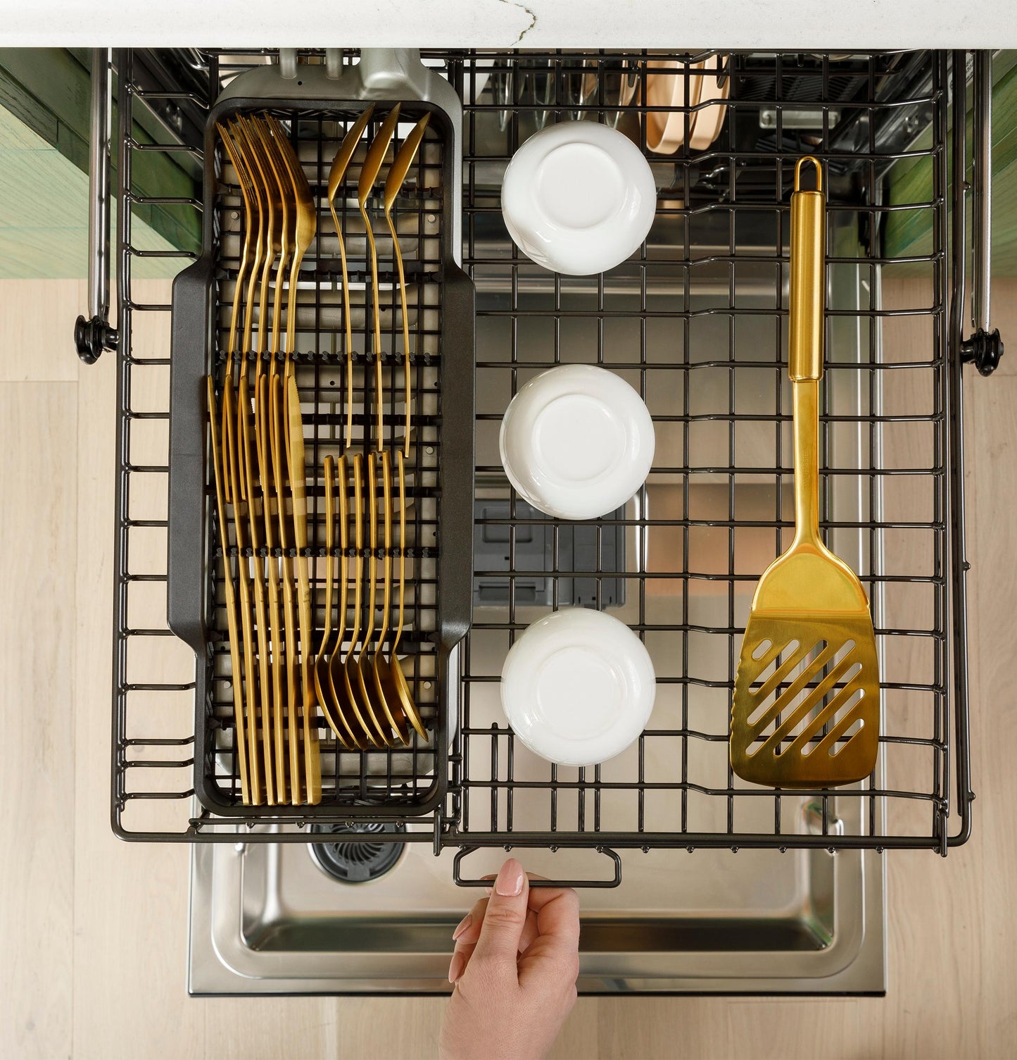 Cafe CDT888P4VW2 Café&#8482; Customfit Energy Star Stainless Interior Smart Dishwasher With Ultra Wash Top Rack And Dual Convection Ultra Dry, Led Lights, 39 Dba