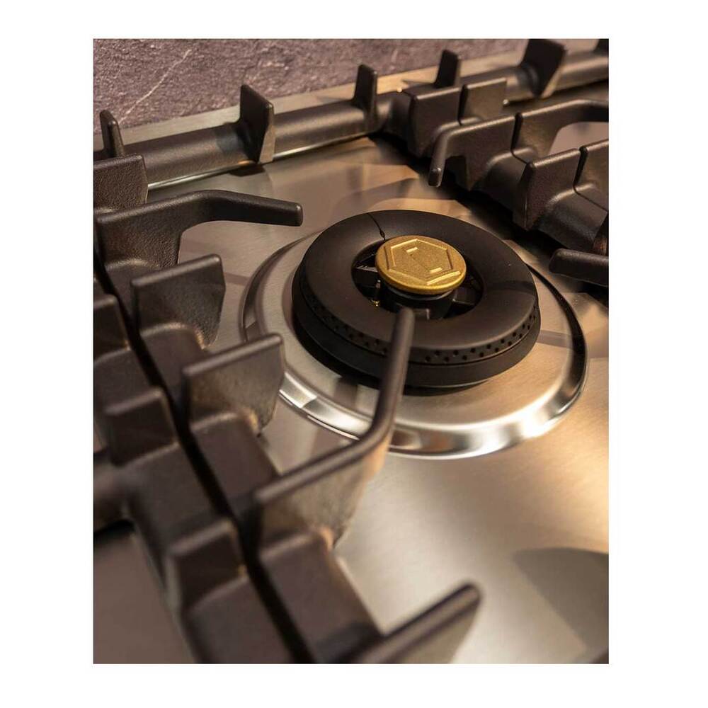 Ilve UHCPT75NSSGLP Ilve Uhcpt75Nssglp Nostalgie Ii 30 Inch Built-In Gas Cooktop With 5 Burners, In Stainless Steel (Liquid Propane, Brass)