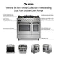 Verona VUFSGE365DSS Verona Vufsge365Dss 36 Inch Ultima Collection Double Oven Dual Fuel Range With 5 Brass Burners, 4.1 Cu. Ft. Total Oven Capacity