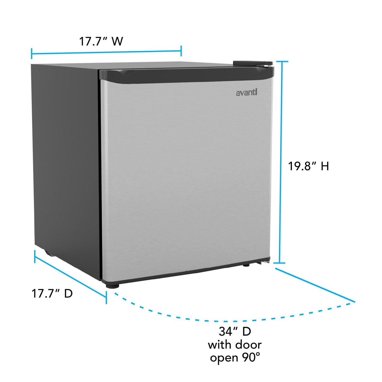 Avanti AVAR16F3S Avanti 1.6 Cu. Ft. Compact Refrigerator With Auto-Defrost, In Stainless (Avar16F3S)