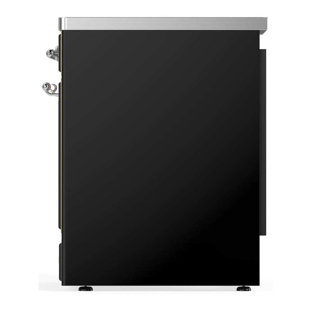Ilve UMIB30NR3BKC Ilve Umib30Nr3Bkc Majestic Iii 30 Inch Induction Range With 4 Elements, 4 Cu. Ft. Oven Capacity (Triple Glass Door, Glossy Black, Chrome)