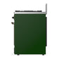 Ilve UM30QNR3EGB Ilve Um30Qnr3Egb Majestic Iii 30 Inch Dual Fuel Range With 5 Black Brass Burners, Dual Function Burner Up To 25,000 Btu (Natural Gas, Solid Door, Emerald Green, Burnished)