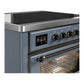 Ilve UMIB36NR3BGB Ilve Umib36Nr3Bgb Majestic Iii 36 Inch Induction Range With 6 Elements, 3.5 Cu. Ft. Total Oven Capacity (Triple Glass Door, Blue Grey, Burnished)