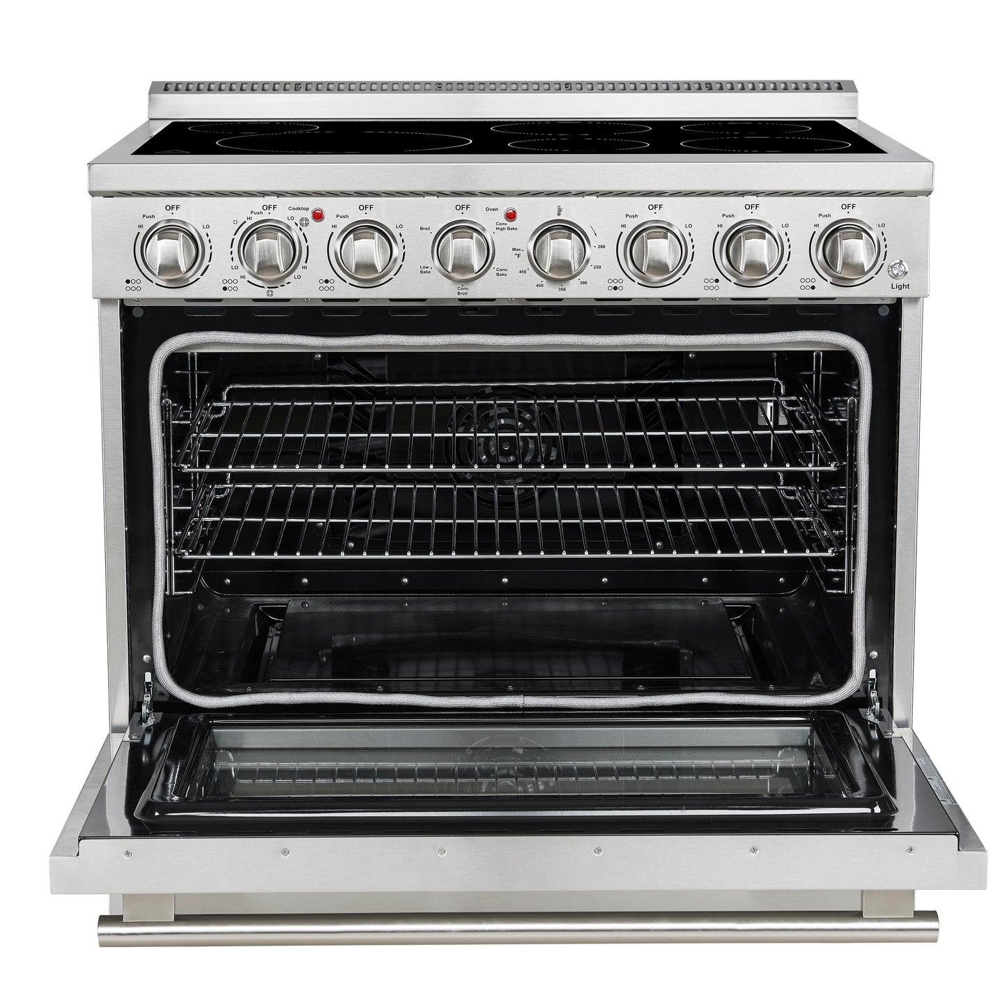 Forno FFSEL601136 Forno Paolo 36 Inch Freestanding Electric Range, Stainless Steel, 5.44 Cu.Ft, True Convection Oven, Energy Efficient