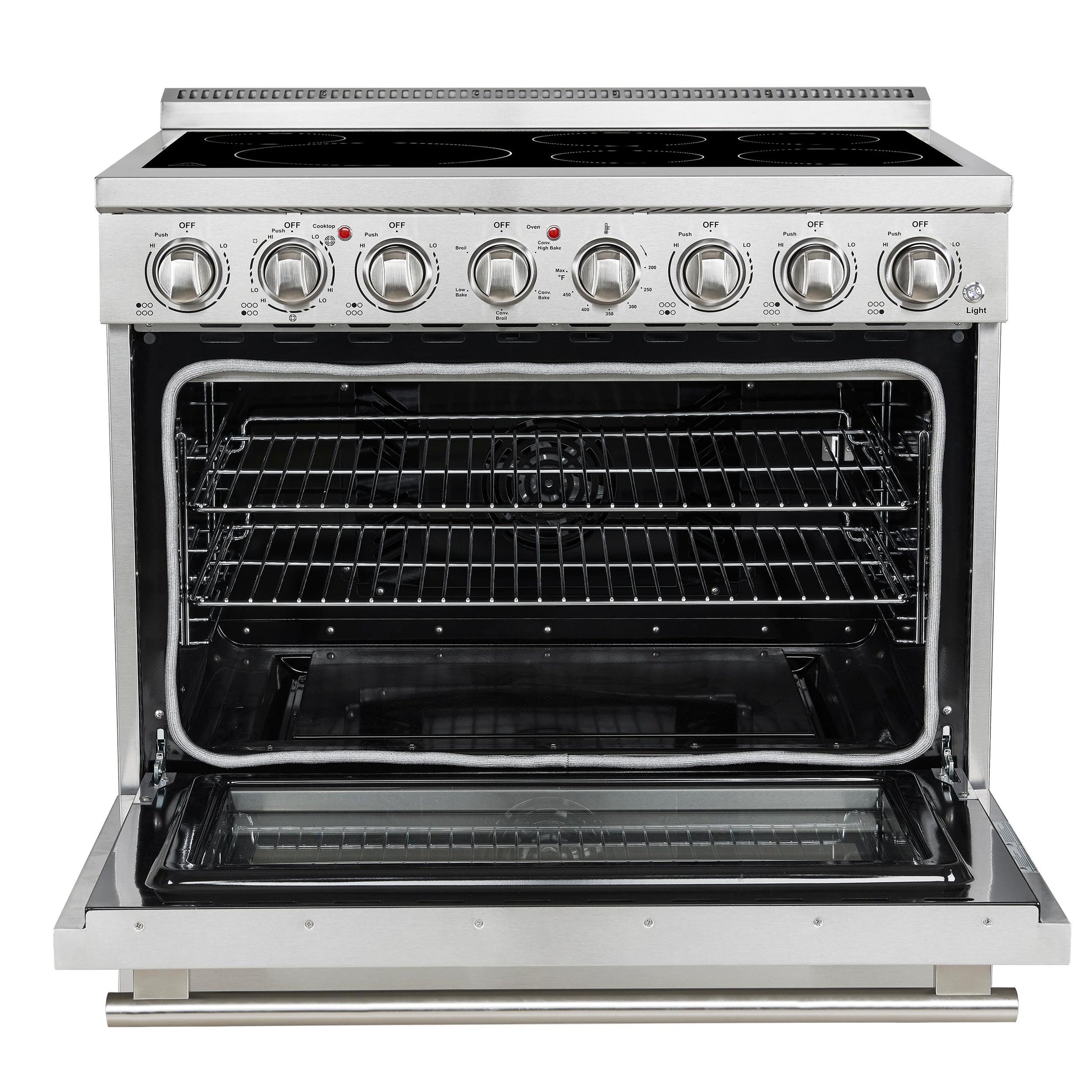 Forno FFSEL601136 Forno Paolo 36 Inch Freestanding Electric Range, Stainless Steel, 5.44 Cu.Ft, True Convection Oven, Energy Efficient